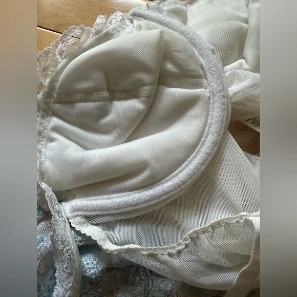 Victoria's Secret white and light blue lacy one-piece - Picture 8 of 13